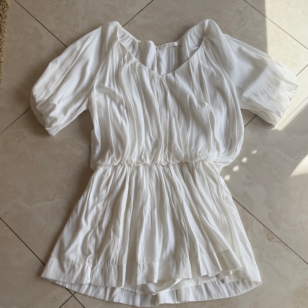 Mustard Seed Ivory Pleated Mini Dress
